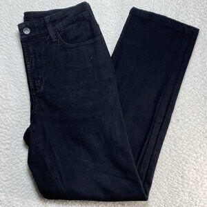 NYDJ Womens Size 8P Marilyn Straight Leg Mid Rise Black Jeans Sequins 26x26
